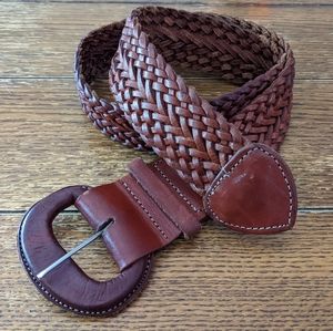 Leather woven belt